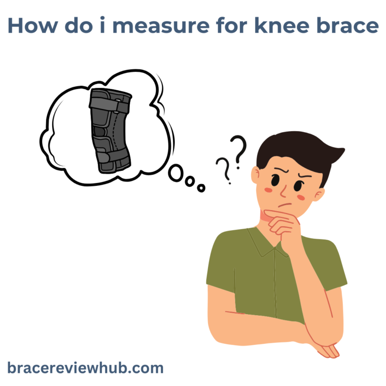 an animated boy thinking about how to measure for a knee brace