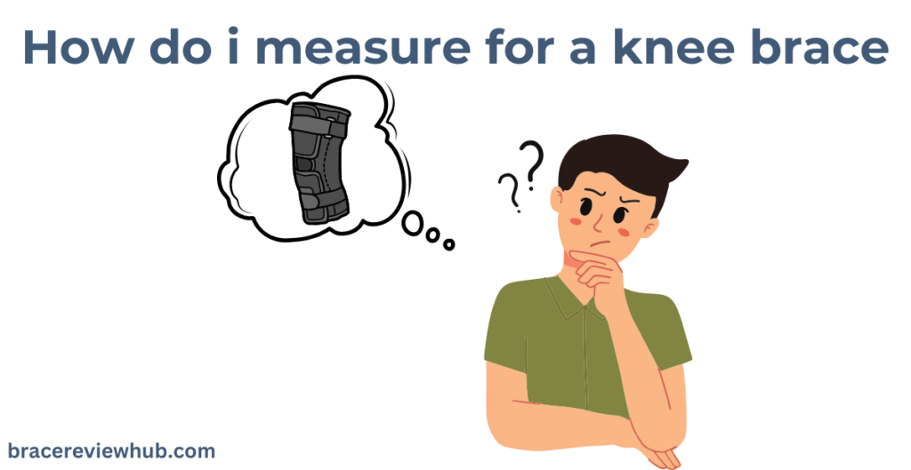 an animated boy thinking about how to measure for a knee brace